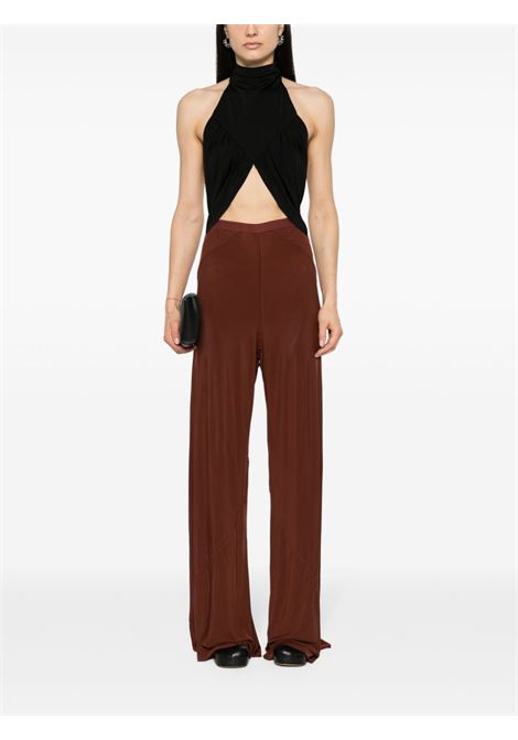 Brown seam-detailed wide trousers - women RICK OWENS | RP01D2300HBZ73